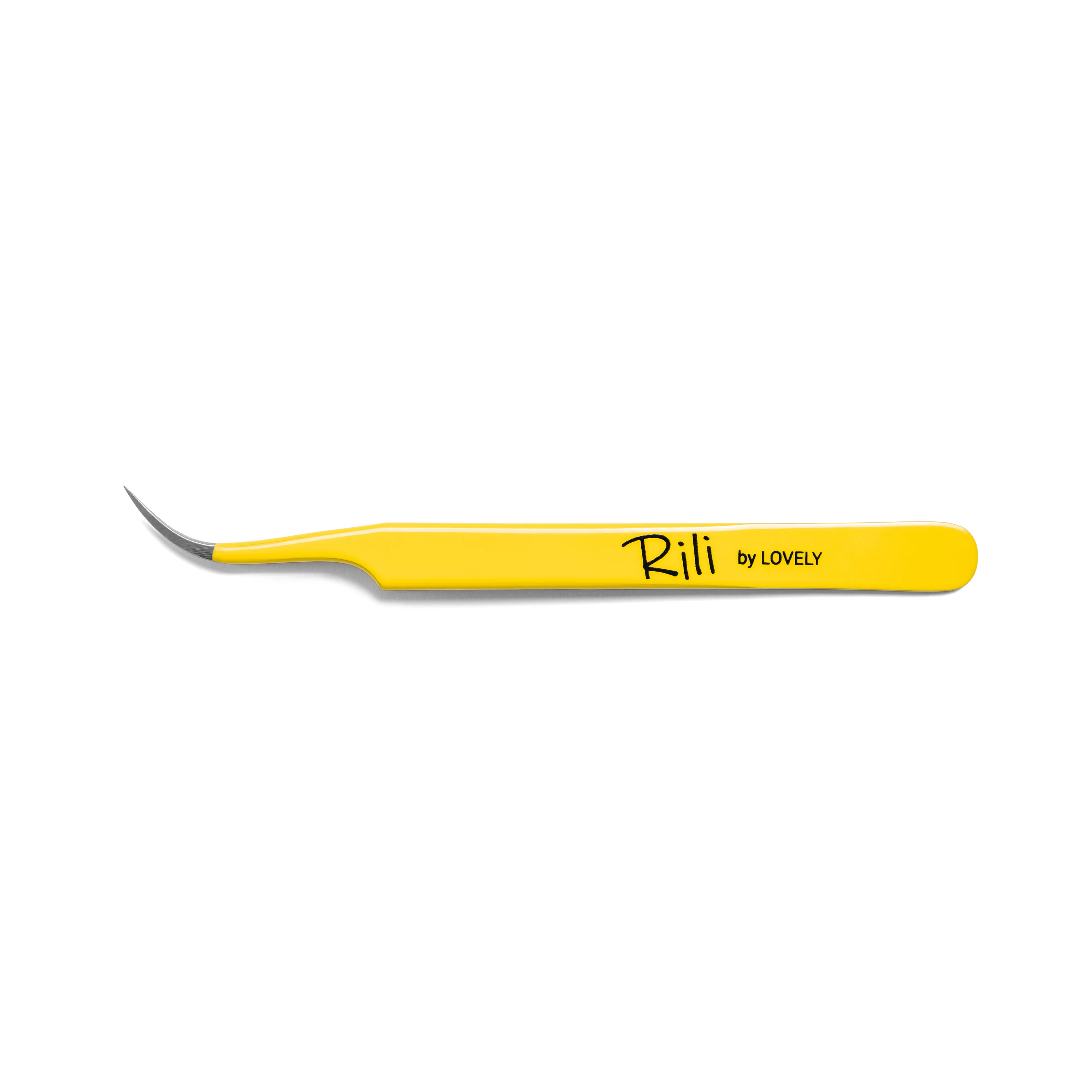 Пинцет для наращивания ресниц Rili изогнутый (Yellow Line)